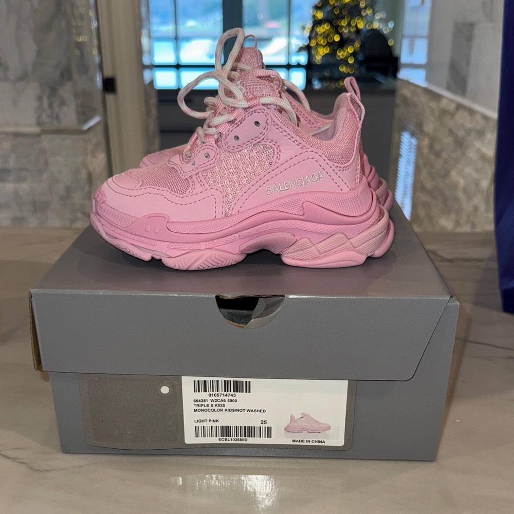 Balenciaga Kids Light Pink Sneakers
